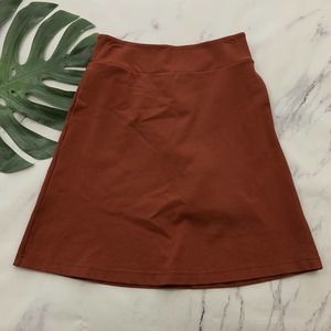 Betabrand Womens Ponte Knit Skort Skirt Size S Amber Orange Knee Length Pockets